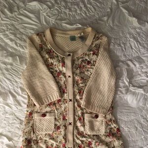 Anthropologie Jasmine Floral Knit Cardigan Sweater